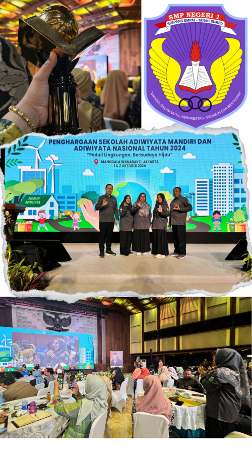 SMP NEGERI 1 SIMPANG EMPAT RAIH GELAR TERTINGGI ADIWIYATA MANDIRI