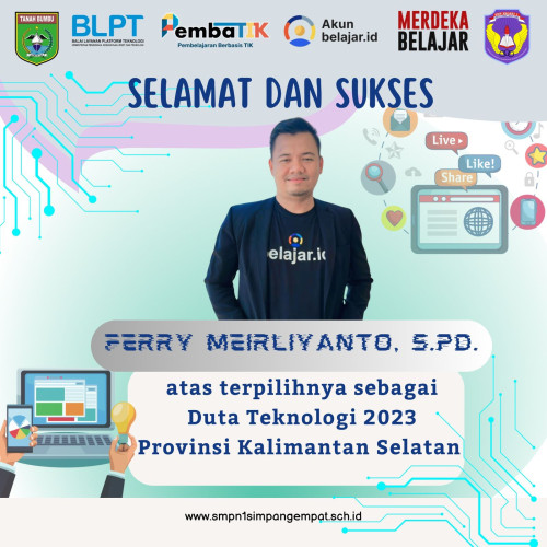 GURU SMPN 1 SIMPANG EMPAT TERPILIH SEBAGAI DUTA TEKNOLOGI KAL-SEL