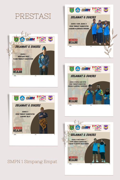 PRESTASI SISWA-SISWI SMPN 1 SIMPANG EMPAT DI AJANG O2SN DAN FLS2N TINGKAT KABUPATEN