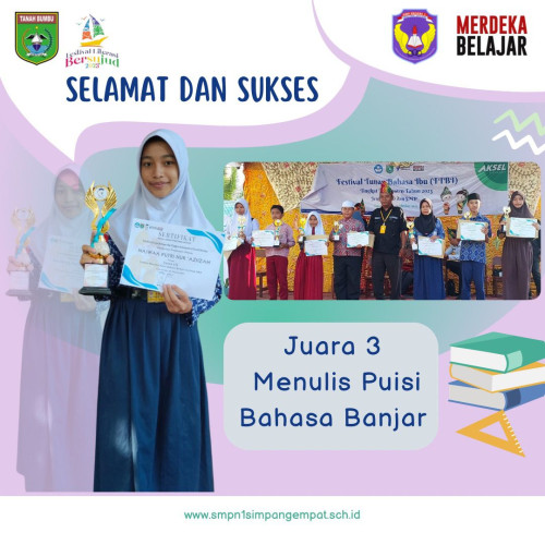 JUARA 3 PADA FESTIVAL TUNAS BAHASA IBU