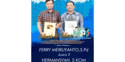 DUA GURU SMPN 1 SIMPANG EMPAT MERAIH JUARA PADA AJANG MPI SE-KALIMANTAN SELATAN